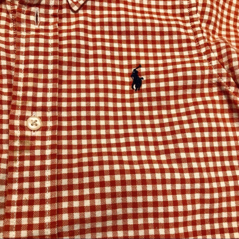 Ralph Lauren Red and White Plaid Toddler Button Down Collared Shirt, Size 2T - Picture 3 of 6